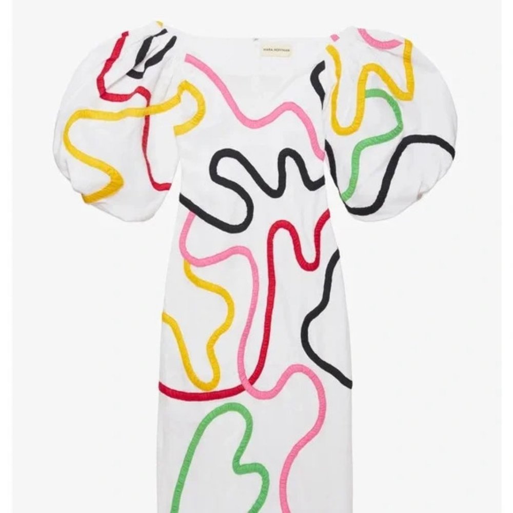 NWOT Mara Hoffman Namari Dress in white Multi Embroidery - Picture 7 of 10